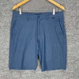 Travis Mathew Shorts Mens 32 Blue Chino Flat Front Stretch Performance Golf 10”